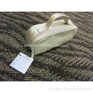 Weave Pattern PU Cosmetic/Lady Bag with Handle